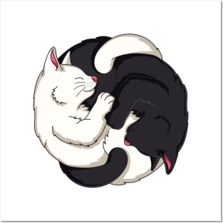 Cute Cat Ying Yang Cat Kitten Lover Posters and Art